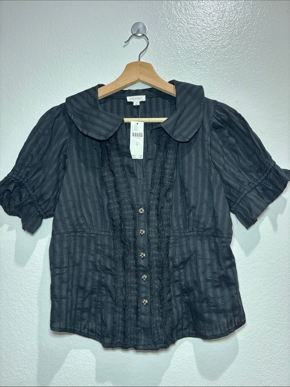 Pilcro by anthropologie keira collared button-front blouse NWT - Picture 3 of 8
